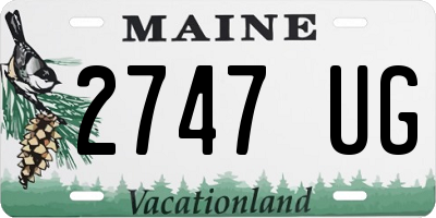 ME license plate 2747UG