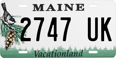ME license plate 2747UK
