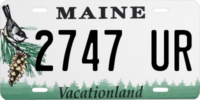 ME license plate 2747UR