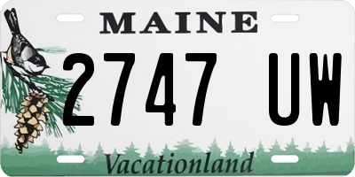 ME license plate 2747UW