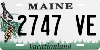 ME license plate 2747VE