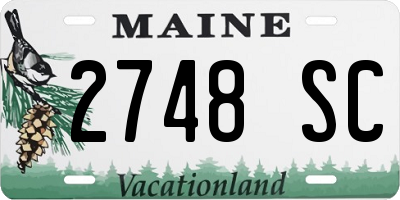 ME license plate 2748SC