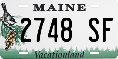 ME license plate 2748SF