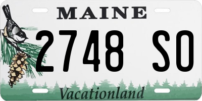 ME license plate 2748SO
