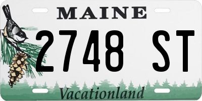 ME license plate 2748ST