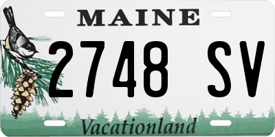 ME license plate 2748SV