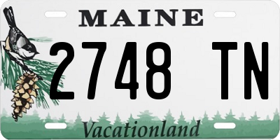 ME license plate 2748TN