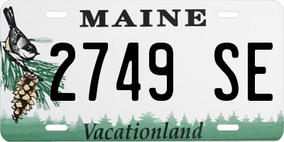 ME license plate 2749SE