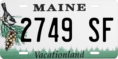 ME license plate 2749SF