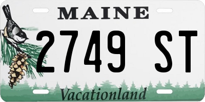 ME license plate 2749ST
