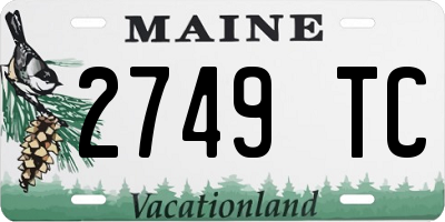 ME license plate 2749TC