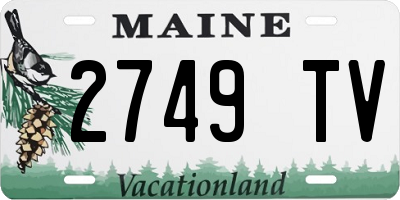 ME license plate 2749TV