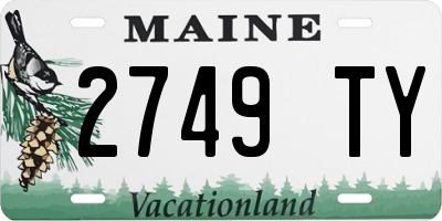 ME license plate 2749TY
