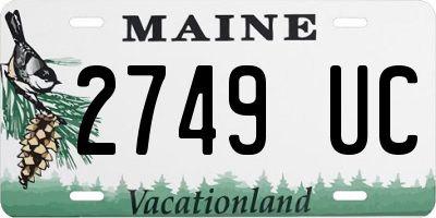 ME license plate 2749UC