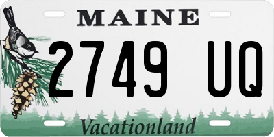 ME license plate 2749UQ