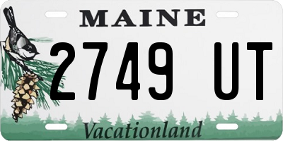 ME license plate 2749UT