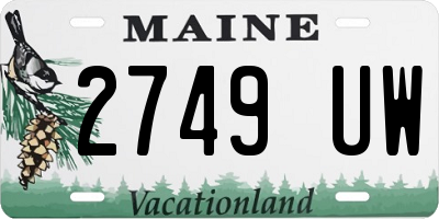 ME license plate 2749UW