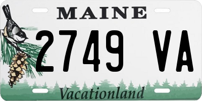 ME license plate 2749VA