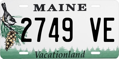 ME license plate 2749VE