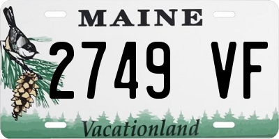 ME license plate 2749VF