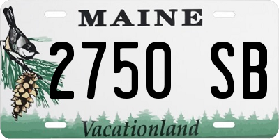 ME license plate 2750SB