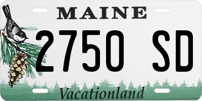 ME license plate 2750SD