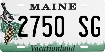 ME license plate 2750SG