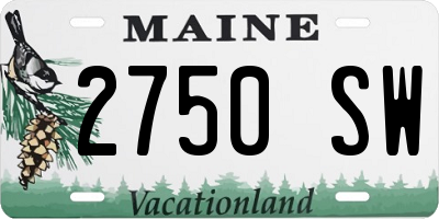 ME license plate 2750SW