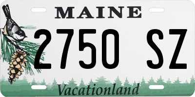ME license plate 2750SZ