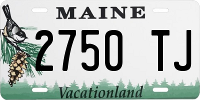 ME license plate 2750TJ