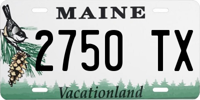 ME license plate 2750TX