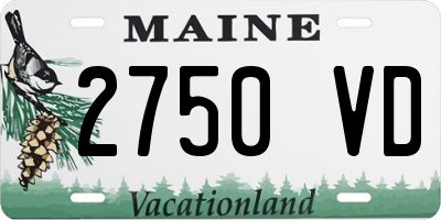 ME license plate 2750VD