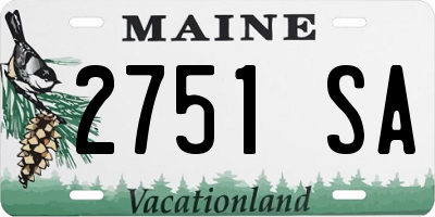 ME license plate 2751SA