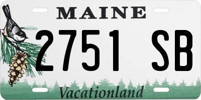 ME license plate 2751SB