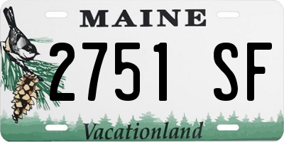 ME license plate 2751SF