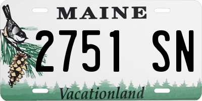 ME license plate 2751SN