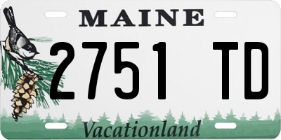 ME license plate 2751TD