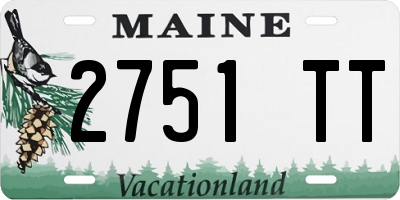 ME license plate 2751TT