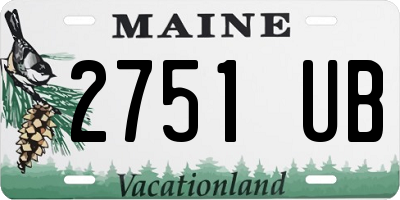 ME license plate 2751UB