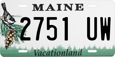 ME license plate 2751UW