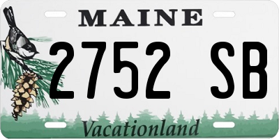 ME license plate 2752SB