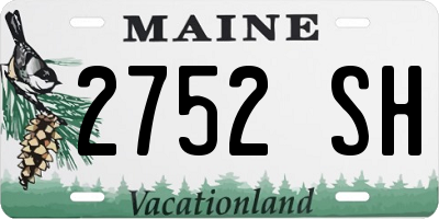ME license plate 2752SH