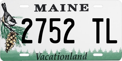 ME license plate 2752TL