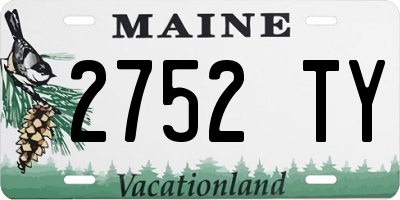 ME license plate 2752TY