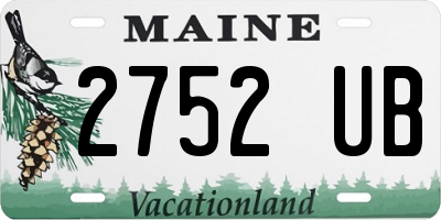 ME license plate 2752UB