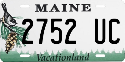 ME license plate 2752UC