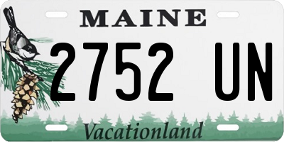 ME license plate 2752UN