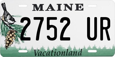 ME license plate 2752UR