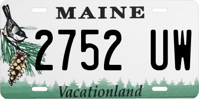 ME license plate 2752UW