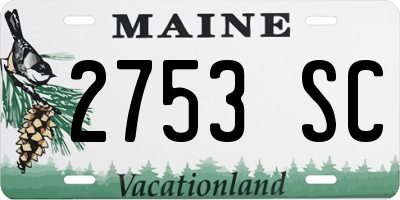 ME license plate 2753SC
